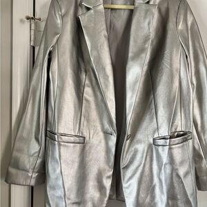 a new day Metallic Silver Blazer Jacket